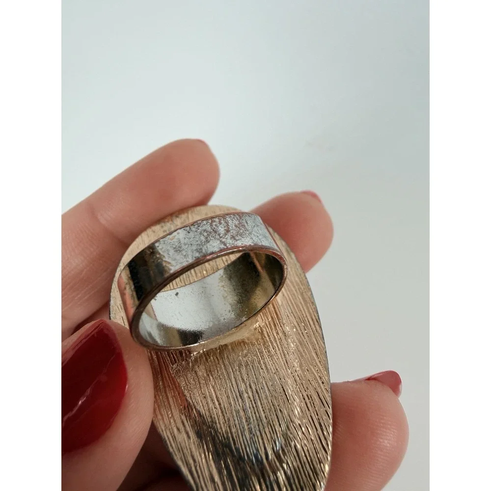 Unakite Statement Ring‎ Elegant Green and Red Stone Size 7.75 Teardrop Shape